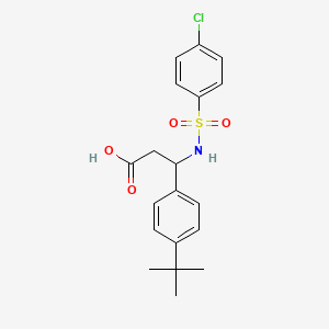 molecular formula C19H22ClNO4S B11067516 3-(4-Tert-butylphenyl)-3-{[(4-chlorophenyl)sulfonyl]amino}propanoic acid 