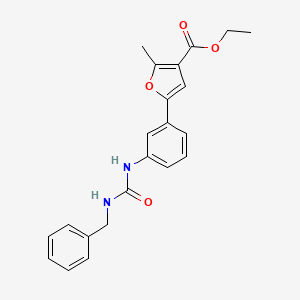 Furan-3-carboxylic acid, 5-[3-(3-benzylureido)phenyl]-2-methyl-, ethyl ester