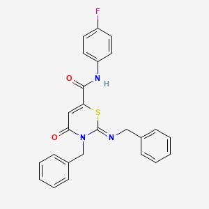 (2Z)-3-benzyl-2-(benzylimino)-N-(4-fluorophenyl)-4-oxo-3,4-dihydro-2H-1,3-thiazine-6-carboxamide