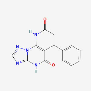 molecular formula C14H11N5O2 B11067556 6-phenyl-6,9-dihydropyrido[3,2-e][1,2,4]triazolo[1,5-a]pyrimidine-5,8(4H,7H)-dione 