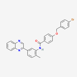 molecular formula C29H22BrN3O2 B11067578 4-[(4-bromobenzyl)oxy]-N-[2-methyl-5-(quinoxalin-2-yl)phenyl]benzamide 