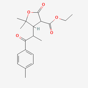 Ethyl 5,5-dimethyl-4-[1-(4-methylphenyl)-1-oxopropan-2-yl]-2-oxooxolane-3-carboxylate