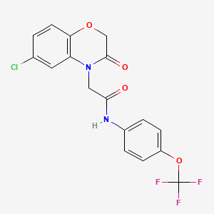 2-(6-chloro-3-oxo-2,3-dihydro-4H-1,4-benzoxazin-4-yl)-N-[4-(trifluoromethoxy)phenyl]acetamide