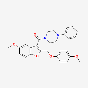 {5-Methoxy-2-[(4-methoxyphenoxy)methyl]-1-benzofuran-3-yl}(4-phenylpiperazin-1-yl)methanone