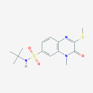 molecular formula C14H19N3O3S2 B11067606 N-tert-butyl-4-methyl-2-(methylsulfanyl)-3-oxo-3,4-dihydroquinoxaline-6-sulfonamide 