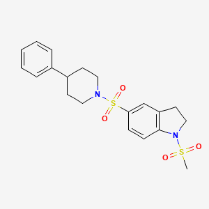 1-(Methylsulfonyl)-5-[(4-phenylpiperidyl)sulfonyl]indoline