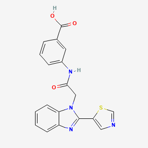 molecular formula C19H14N4O3S B11067617 3-({[2-(1,3-thiazol-5-yl)-1H-benzimidazol-1-yl]acetyl}amino)benzoic acid 