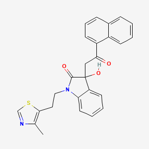 3-hydroxy-1-[2-(4-methyl-1,3-thiazol-5-yl)ethyl]-3-[2-(1-naphthyl)-2-oxoethyl]-1,3-dihydro-2H-indol-2-one