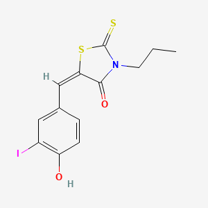 (5E)-5-(4-hydroxy-3-iodobenzylidene)-3-propyl-2-thioxo-1,3-thiazolidin-4-one