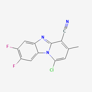 molecular formula C13H6ClF2N3 B11067682 1-Chloro-7,8-difluoro-3-methylpyrido[1,2-a]benzimidazole-4-carbonitrile 