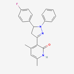 3-[5-(4-fluorophenyl)-1-phenyl-4,5-dihydro-1H-pyrazol-3-yl]-4,6-dimethylpyridin-2(1H)-one