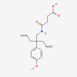 molecular formula C19H25NO4 B11067699 4-{[2-(4-Methoxyphenyl)-2-(prop-2-en-1-yl)pent-4-en-1-yl]amino}-4-oxobutanoic acid 