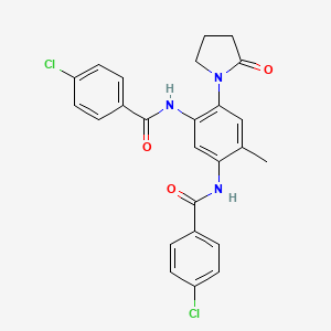 4-Chloro-N-[5-(4-chlorobenzamido)-4-methyl-2-(2-oxopyrrolidin-1-YL)phenyl]benzamide