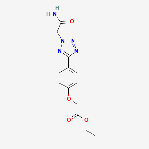 molecular formula C13H15N5O4 B11067705 ethyl {4-[2-(2-amino-2-oxoethyl)-2H-tetrazol-5-yl]phenoxy}acetate 