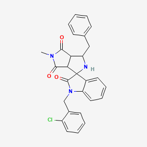 molecular formula C28H24ClN3O3 B11067722 3'-benzyl-1-(2-chlorobenzyl)-5'-methyl-3a',6a'-dihydro-2'H-spiro[indole-3,1'-pyrrolo[3,4-c]pyrrole]-2,4',6'(1H,3'H,5'H)-trione 