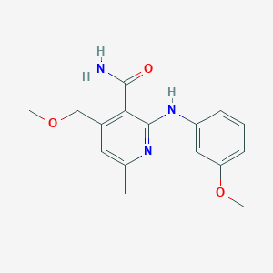 4-(Methoxymethyl)-2-[(3-methoxyphenyl)amino]-6-methylpyridine-3-carboxamide