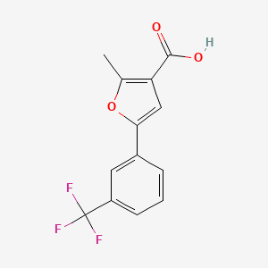 molecular formula C13H9F3O3 B11067763 2-Methyl-5-[3-(trifluoromethyl)phenyl]furan-3-carboxylic acid 