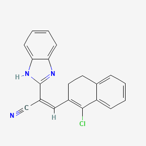 molecular formula C20H14ClN3 B11067775 (2Z)-2-(1H-benzimidazol-2-yl)-3-(1-chloro-3,4-dihydronaphthalen-2-yl)prop-2-enenitrile 