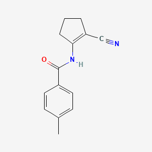 molecular formula C14H14N2O B11067791 N-(2-cyanocyclopent-1-en-1-yl)-4-methylbenzamide 