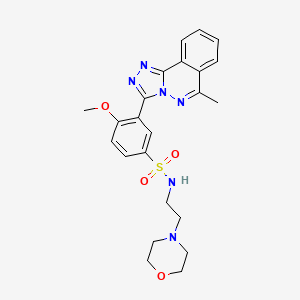 molecular formula C23H26N6O4S B11067795 4-methoxy-3-(6-methyl[1,2,4]triazolo[3,4-a]phthalazin-3-yl)-N-[2-(morpholin-4-yl)ethyl]benzenesulfonamide 