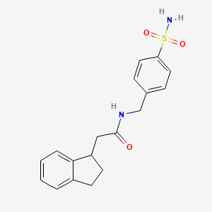 2-(2,3-dihydro-1H-inden-1-yl)-N-(4-sulfamoylbenzyl)acetamide