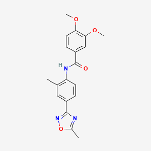 molecular formula C19H19N3O4 B11067811 3,4-dimethoxy-N-[2-methyl-4-(5-methyl-1,2,4-oxadiazol-3-yl)phenyl]benzamide 