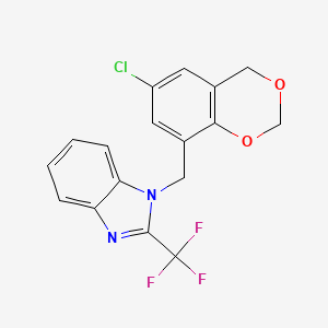 molecular formula C17H12ClF3N2O2 B11067815 1-[(6-chloro-4H-1,3-benzodioxin-8-yl)methyl]-2-(trifluoromethyl)-1H-benzimidazole 