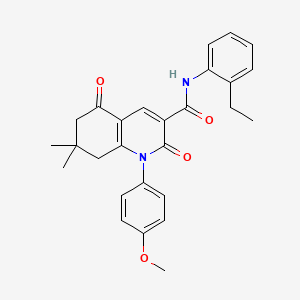 molecular formula C27H28N2O4 B11067855 N-(2-ethylphenyl)-1-(4-methoxyphenyl)-7,7-dimethyl-2,5-dioxo-1,2,5,6,7,8-hexahydroquinoline-3-carboxamide 