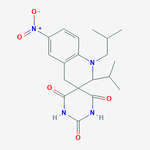 1'-Isobutyl-2'-isopropyl-6'-nitro-1',4'-dihydro-2H,2'H-spiro[pyrimidine-5,3'-quinoline]-2,4,6(1H,3H)-trione