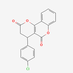 molecular formula C18H11ClO4 B11067899 4-(4-chlorophenyl)-3,4-dihydro-2H,5H-pyrano[3,2-c]chromene-2,5-dione 