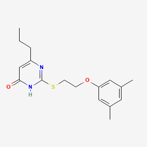 molecular formula C17H22N2O2S B11067903 2-{[2-(3,5-dimethylphenoxy)ethyl]sulfanyl}-6-propylpyrimidin-4(3H)-one 