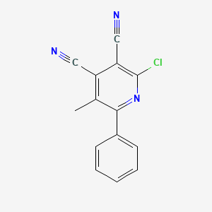 molecular formula C14H8ClN3 B11067910 2-Chloro-5-methyl-6-phenylpyridine-3,4-dicarbonitrile 