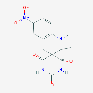 1'-ethyl-2'-methyl-6'-nitro-1',4'-dihydro-2H,2'H-spiro[pyrimidine-5,3'-quinoline]-2,4,6(1H,3H)-trione