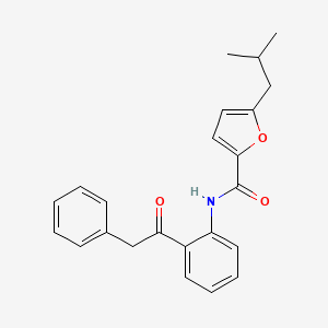 5-(2-methylpropyl)-N-[2-(2-phenylacetyl)phenyl]furan-2-carboxamide