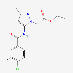 ethyl (5-{[(3,4-dichlorophenyl)carbonyl]amino}-3-methyl-1H-pyrazol-1-yl)acetate