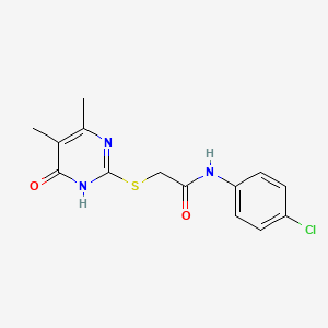 N-(4-chlorophenyl)-2-[(4-hydroxy-5,6-dimethylpyrimidin-2-yl)sulfanyl]acetamide