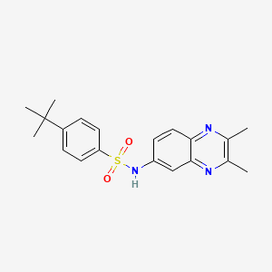 molecular formula C20H23N3O2S B11067980 4-tert-butyl-N-(2,3-dimethylquinoxalin-6-yl)benzenesulfonamide 