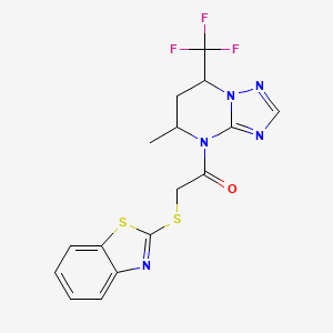 2-(1,3-benzothiazol-2-ylsulfanyl)-1-[5-methyl-7-(trifluoromethyl)-6,7-dihydro[1,2,4]triazolo[1,5-a]pyrimidin-4(5H)-yl]ethanone