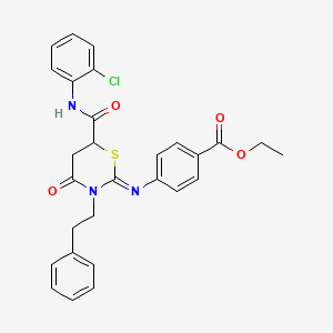 ethyl 4-{[(2Z)-6-[(2-chlorophenyl)carbamoyl]-4-oxo-3-(2-phenylethyl)-1,3-thiazinan-2-ylidene]amino}benzoate