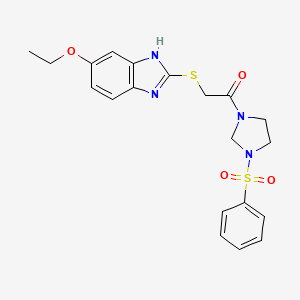 2-[(5-ethoxy-1H-benzimidazol-2-yl)sulfanyl]-1-[3-(phenylsulfonyl)imidazolidin-1-yl]ethanone