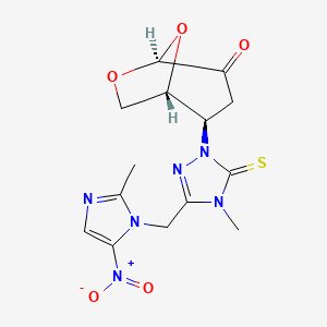 (1R,2R,5S)-2-{4-Methyl-3-[(2-methyl-5-nitro-1H-imidazol-1-YL)methyl]-5-thioxo-4,5-dihydro-1H-1,2,4-triazol-1-YL}-6,8-dioxabicyclo[3.2.1]octan-4-one