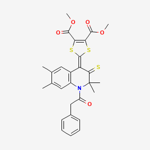 dimethyl 2-[2,2,6,7-tetramethyl-1-(phenylacetyl)-3-thioxo-2,3-dihydroquinolin-4(1H)-ylidene]-1,3-dithiole-4,5-dicarboxylate