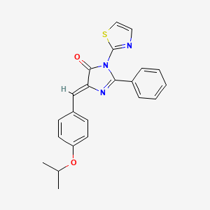 molecular formula C22H19N3O2S B11068070 (5Z)-2-phenyl-5-[4-(propan-2-yloxy)benzylidene]-3-(1,3-thiazol-2-yl)-3,5-dihydro-4H-imidazol-4-one 