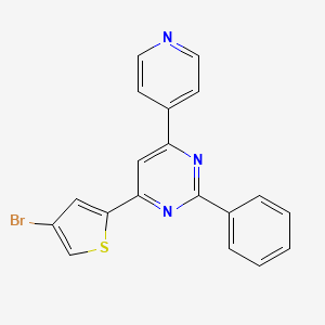 molecular formula C19H12BrN3S B11068080 4-(4-Bromothiophen-2-yl)-2-phenyl-6-(pyridin-4-yl)pyrimidine 