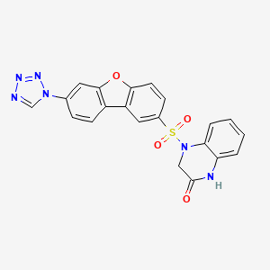 4-{[7-(1H-tetrazol-1-yl)dibenzo[b,d]furan-2-yl]sulfonyl}-3,4-dihydroquinoxalin-2(1H)-one