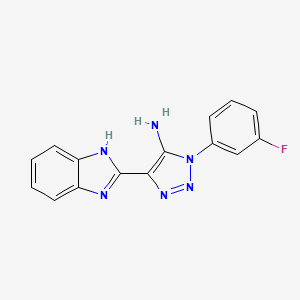 molecular formula C15H11FN6 B11068128 4-(1H-benzimidazol-2-yl)-1-(3-fluorophenyl)-1H-1,2,3-triazol-5-amine 