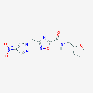 3-[(4-nitro-1H-pyrazol-1-yl)methyl]-N-(tetrahydrofuran-2-ylmethyl)-1,2,4-oxadiazole-5-carboxamide