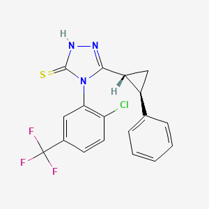 4-[2-chloro-5-(trifluoromethyl)phenyl]-5-[(1R,2R)-2-phenylcyclopropyl]-4H-1,2,4-triazole-3-thiol