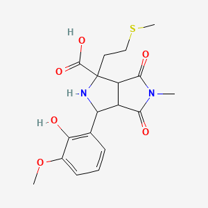 3-(2-Hydroxy-3-methoxyphenyl)-5-methyl-1-[2-(methylsulfanyl)ethyl]-4,6-dioxooctahydropyrrolo[3,4-c]pyrrole-1-carboxylic acid