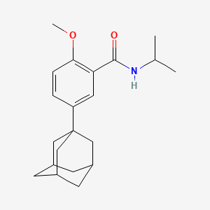 molecular formula C21H29NO2 B11068264 Benzamide, 2-methoxy-N-(1-methylethyl)-5-tricyclo[3.3.1.1(3,7)]dec-1-yl- 